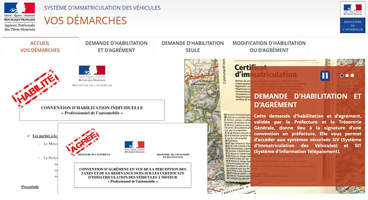 agrément et habilitation SIV demande en ligne